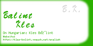 balint kles business card